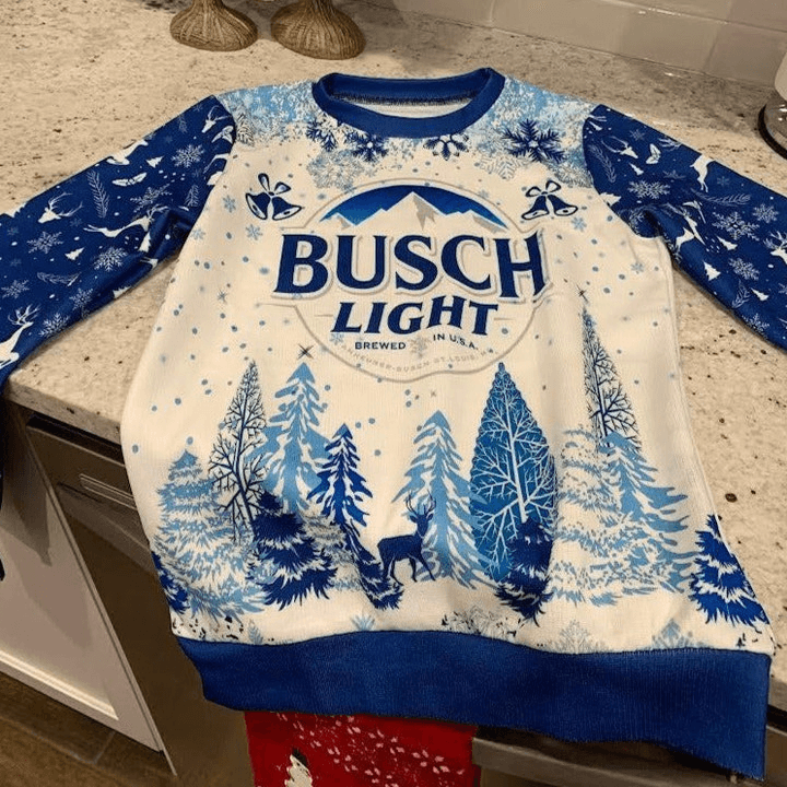 Custom Busch Light Beer Ugly Christmas Sweater HU