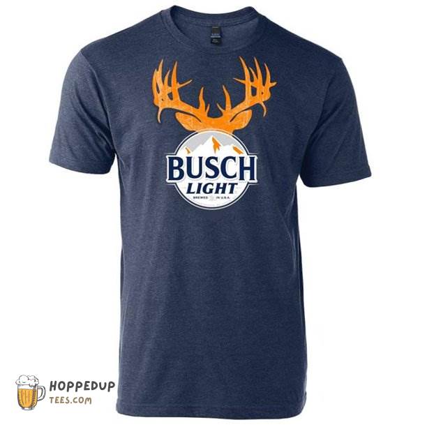 Busch Medium Light Hunter Orange Buck Horns Custom T-Shirts