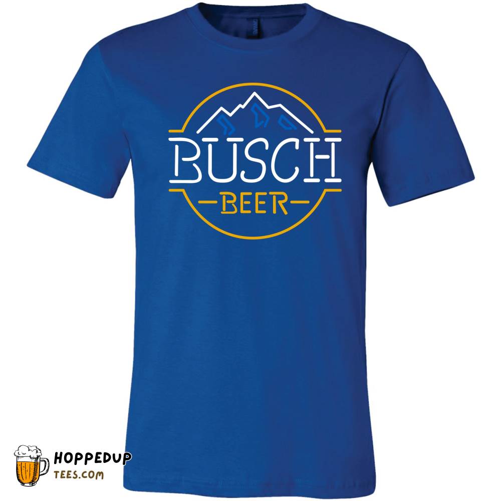 Busch Neon Beer Logo Royal T-Shirt Vibrant Style HU