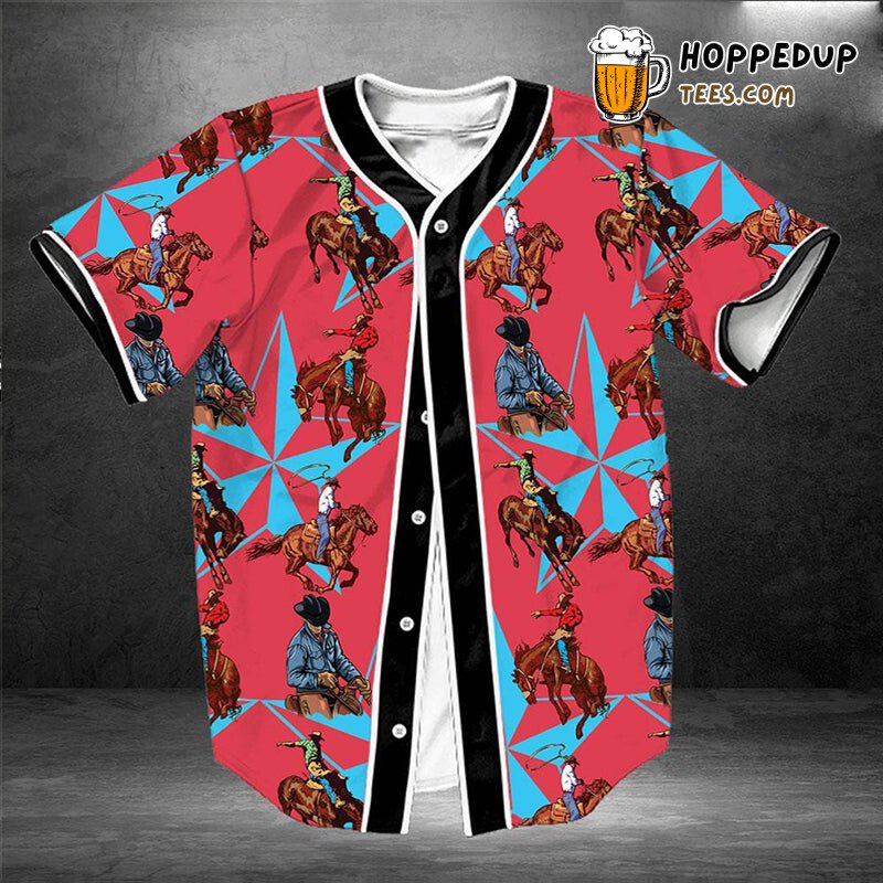 Busy Cowboy Lone Star Baseball Tee Jersey Shirts 3D