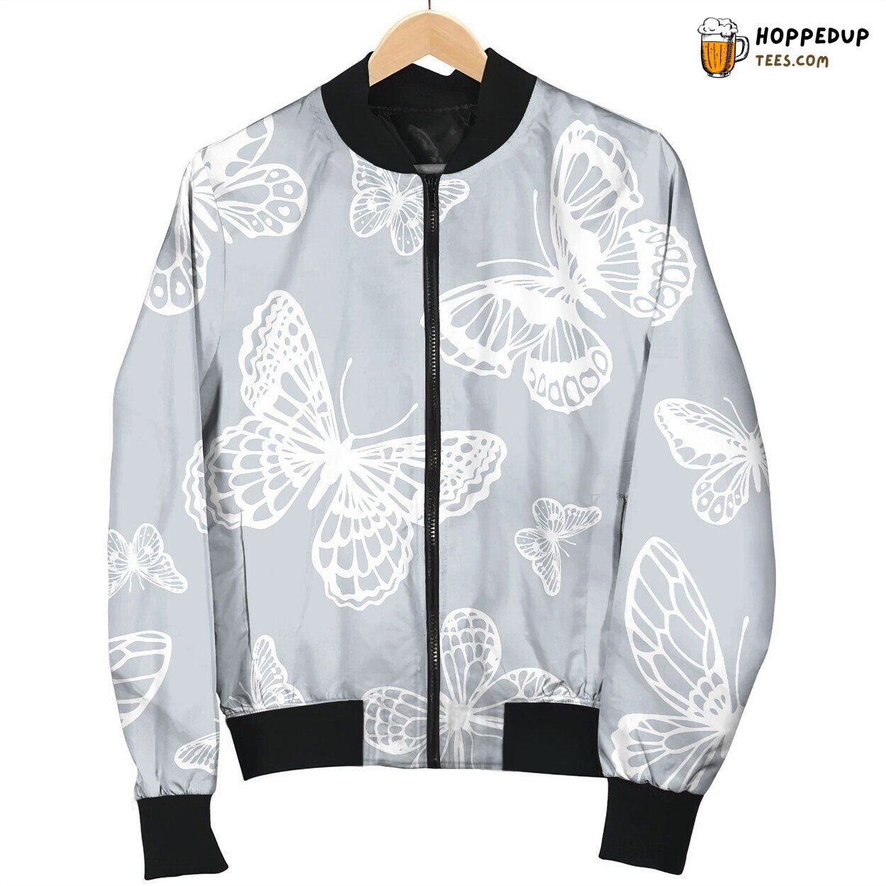 Butterflies Pattern Abstract Seamless Backgroundv Bomber Jacket