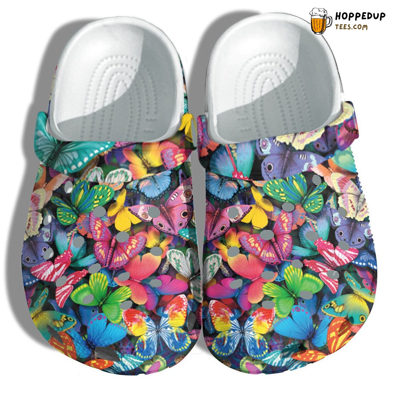 Butterflies Pattern Birthday Thanksgiving Gift Comfortable Unique Clogs