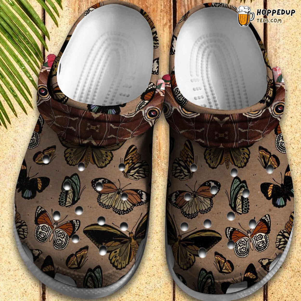 Butterflies Vintage Garden Inspired Clog Shoes Gift Women Girl Grandma Mother