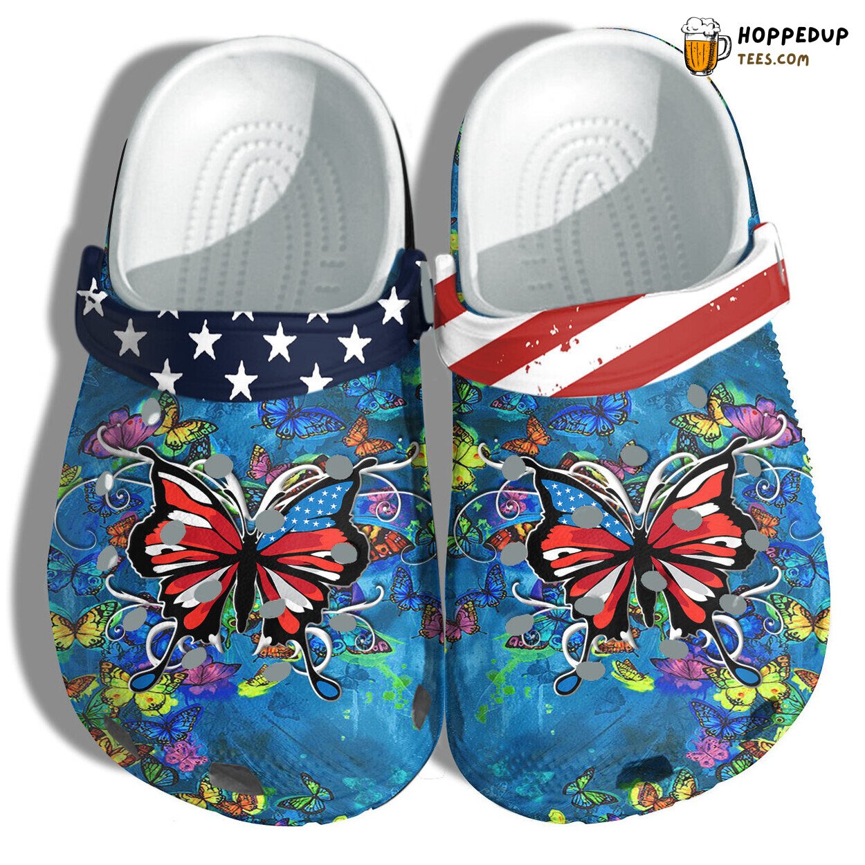 Butterfly America Flag Women Nature Forest Butterflies Flower Shoes