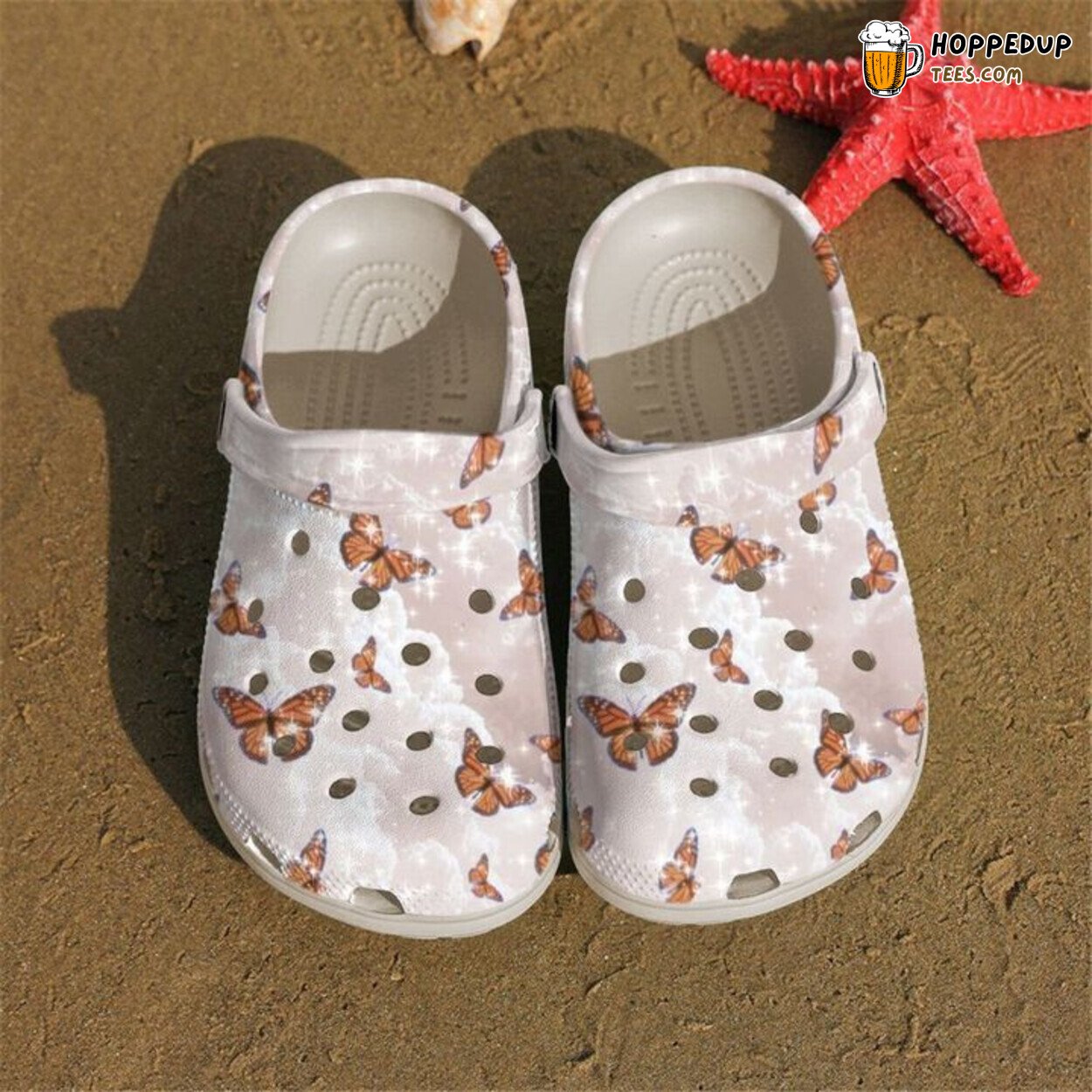 Butterfly Beautiful Classic Themed Comfortable Unique Clogs Shoes