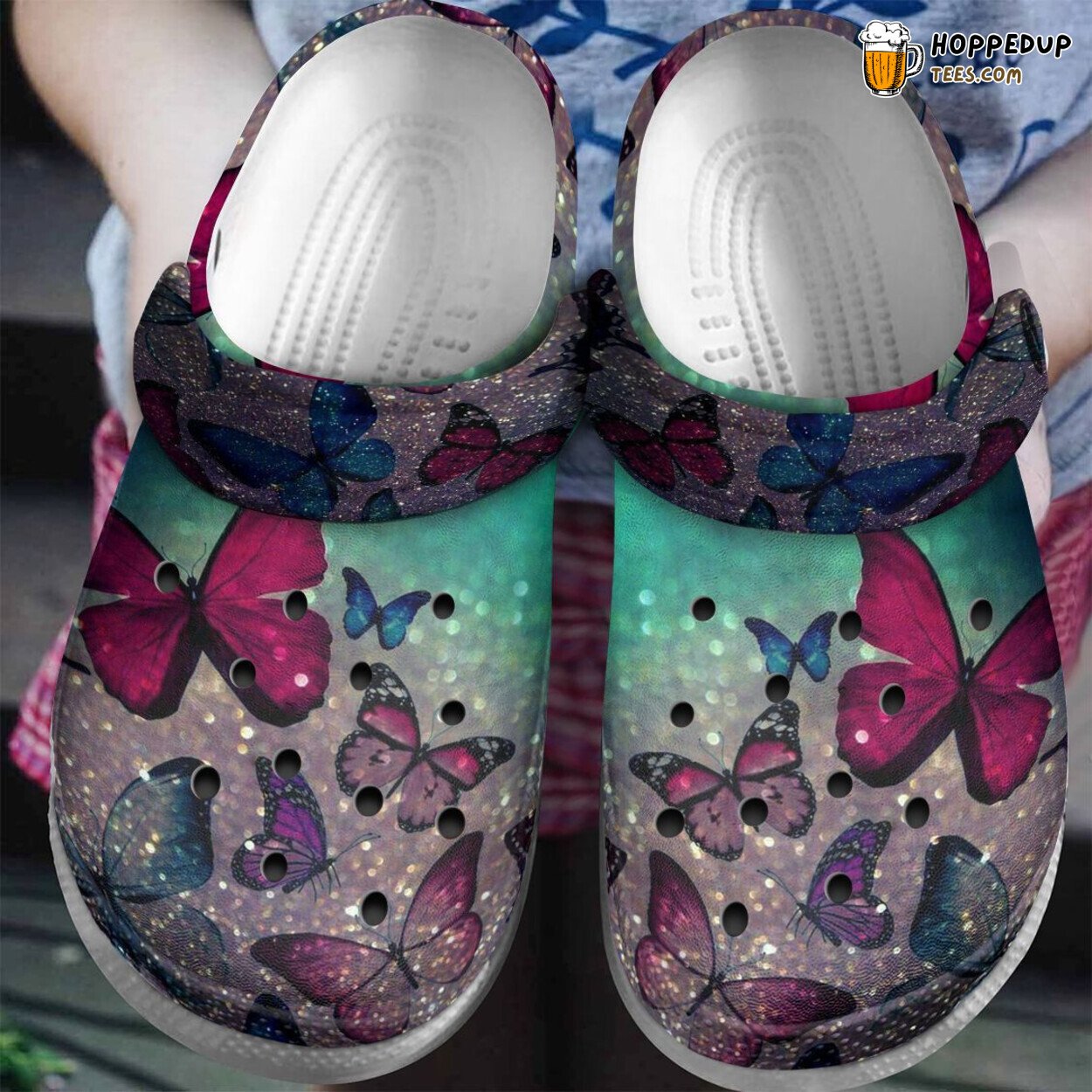 Butterfly Bling Road Women Custom Birthday Gifts Daughter Mom Clogs