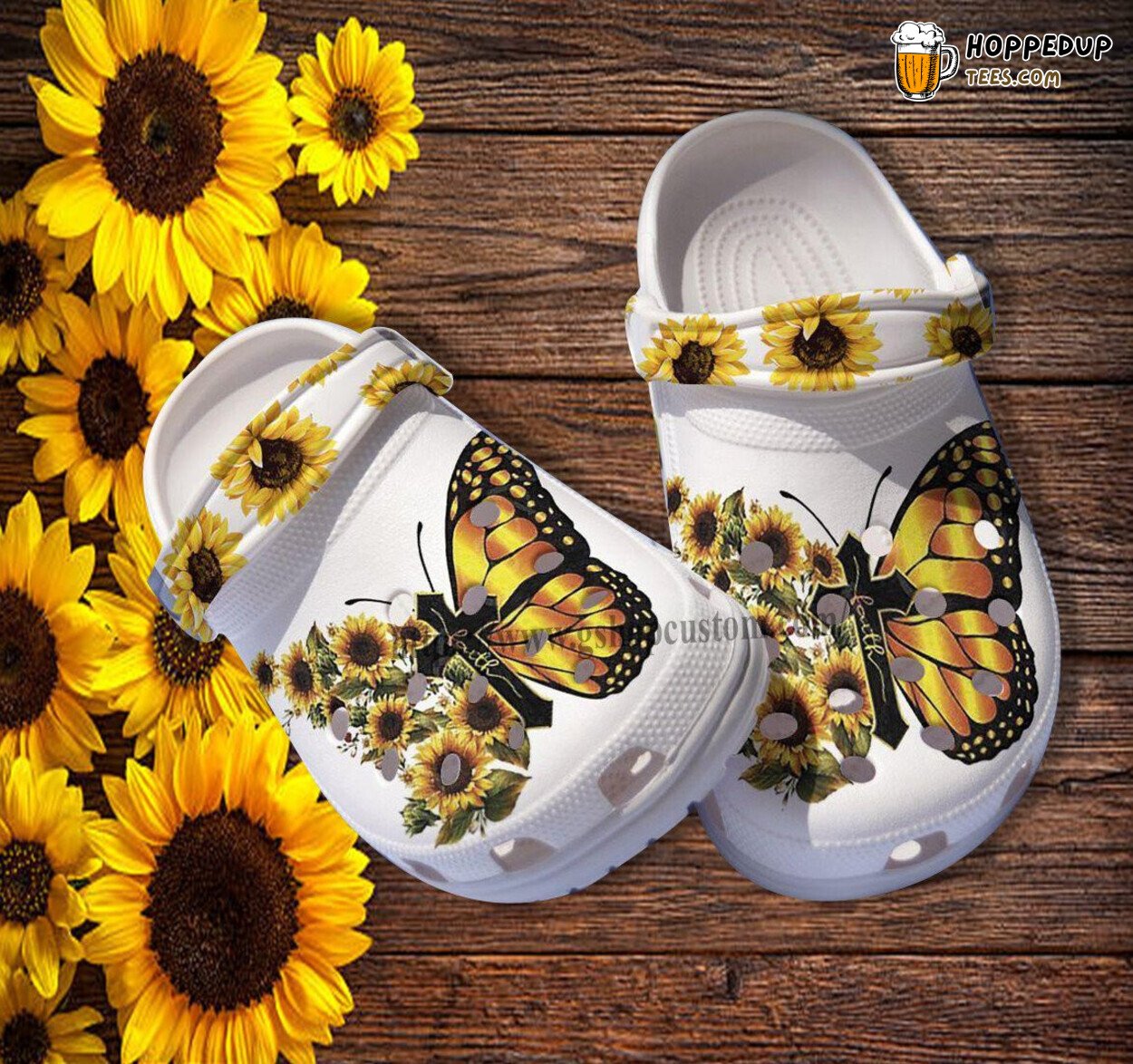 Butterfly Faith God Gross Sunflower Miracle Gift Clogs Women Design