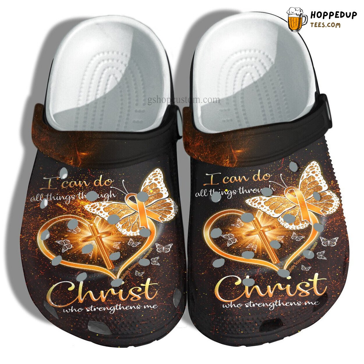 Butterfly Faith Jesus Christ Inspired Croc Shoes Gift Heart Cross Belief Theme