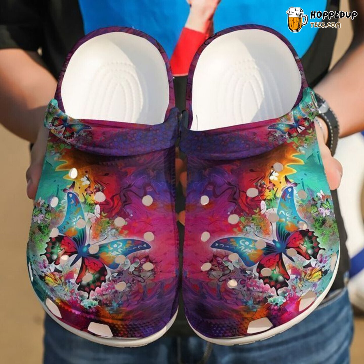 Butterfly Flower Classic Elegant Design Comfortable Clogs Shoes