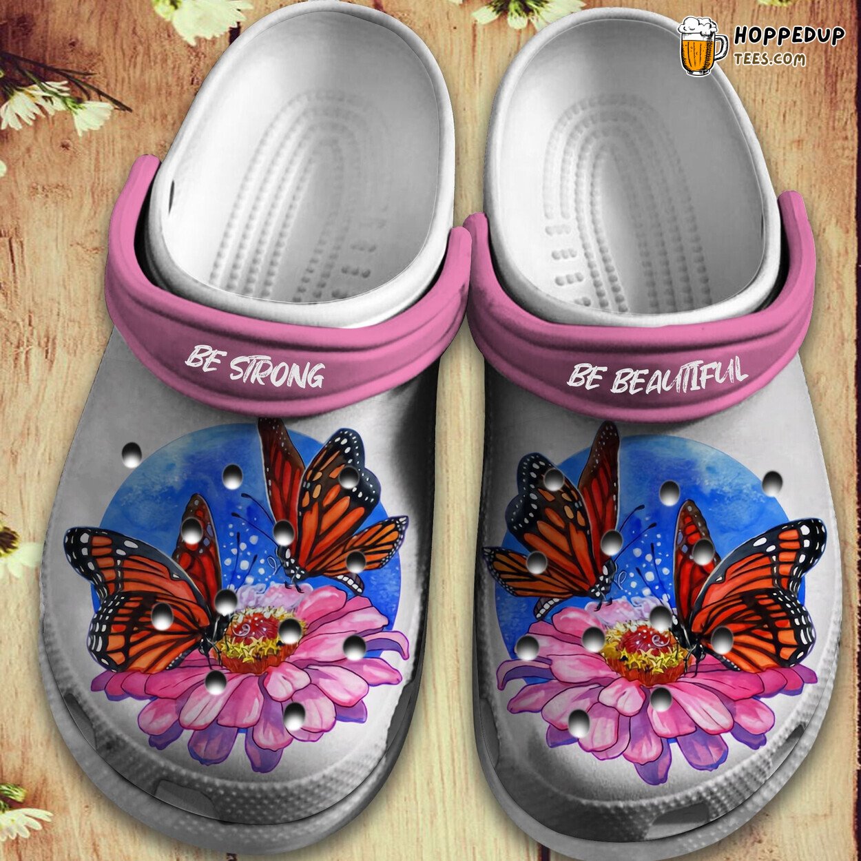 Butterfly Flowers Be Strong Beautiful Custom Birthday Gift Shoes Women