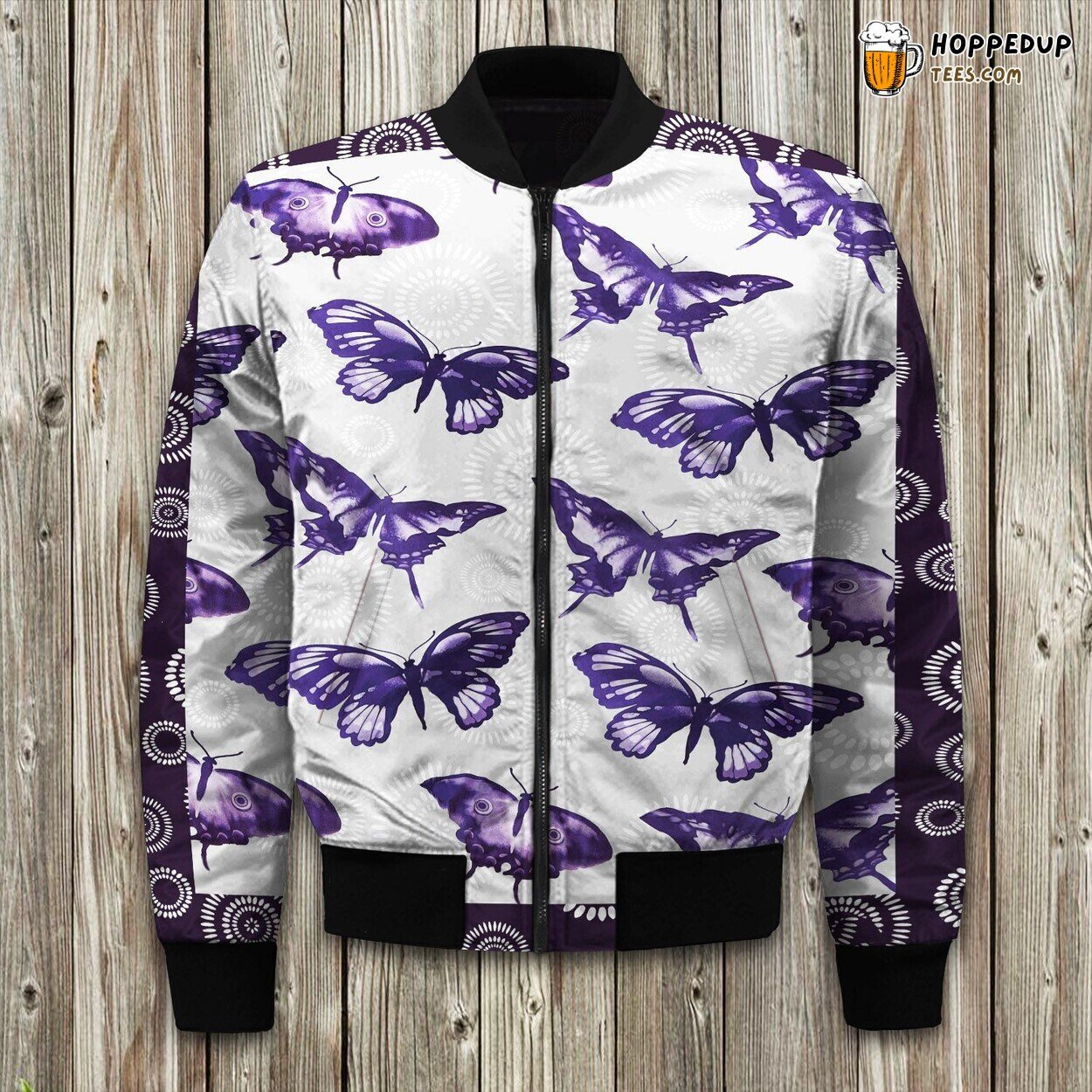 Butterfly Kingdom Winter Bomber Jacket Tailored Unique Elegance Precision Design