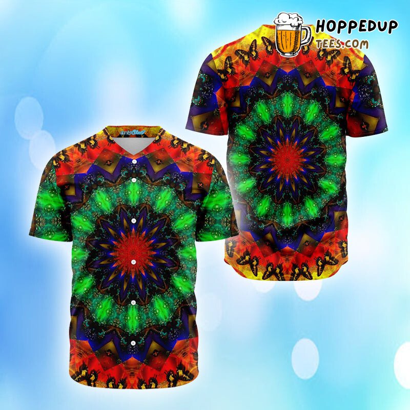 Butterfly Mandala Serenity 3D Print Baseball Jersey Spiritual Art