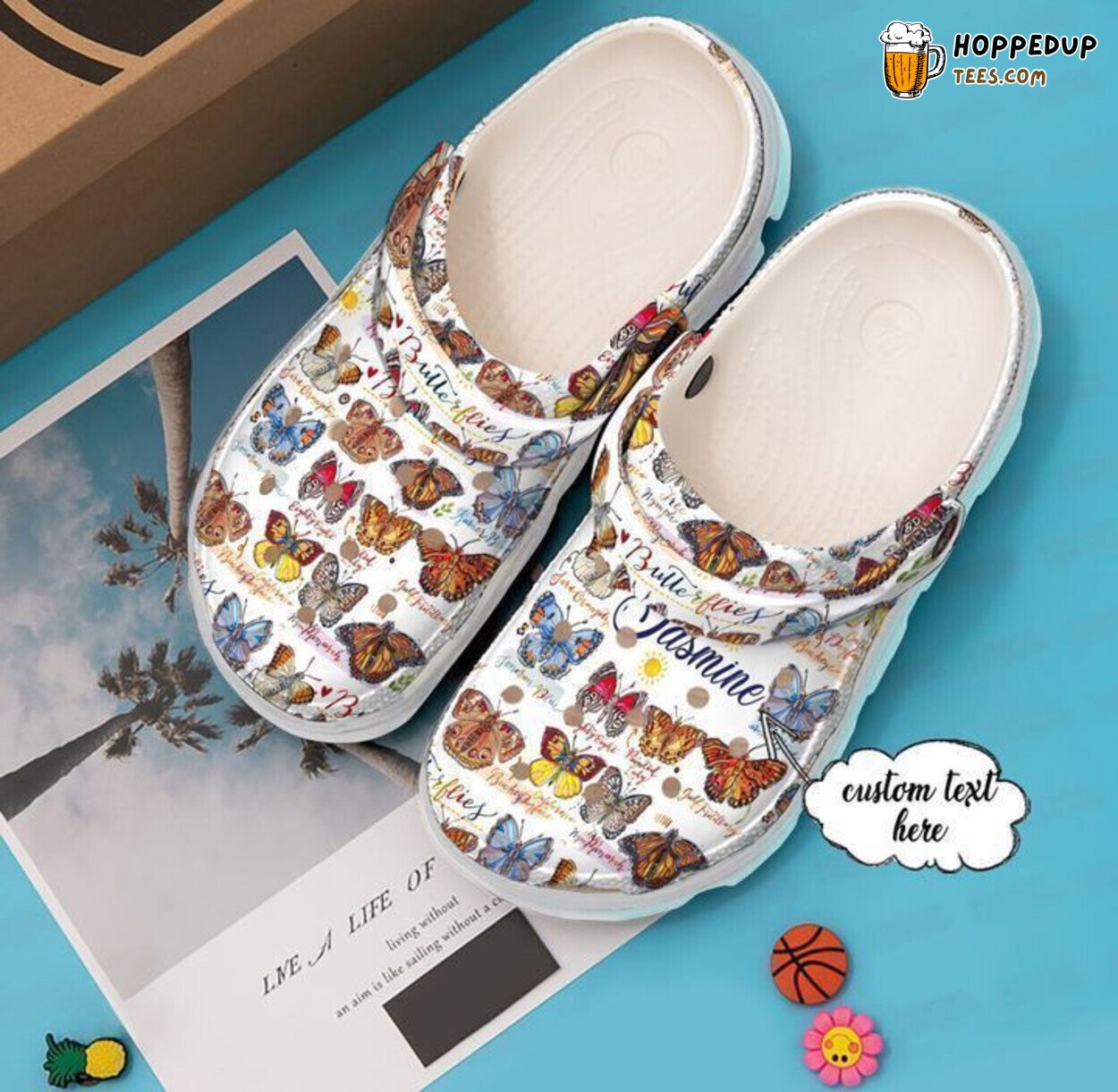 Butterfly Personalized Collection Theme Classic Comfortable Clogs Shoes Unique