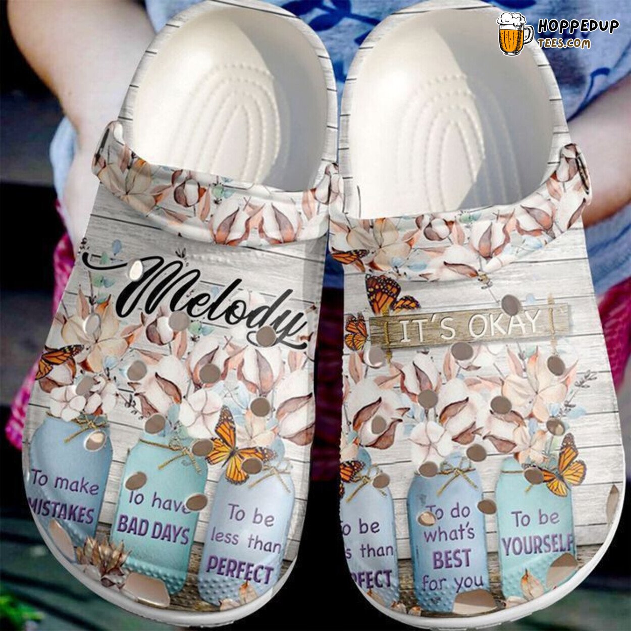Butterfly Personalized It’s Okay Themed Comfortable Unique Clogs Shoes