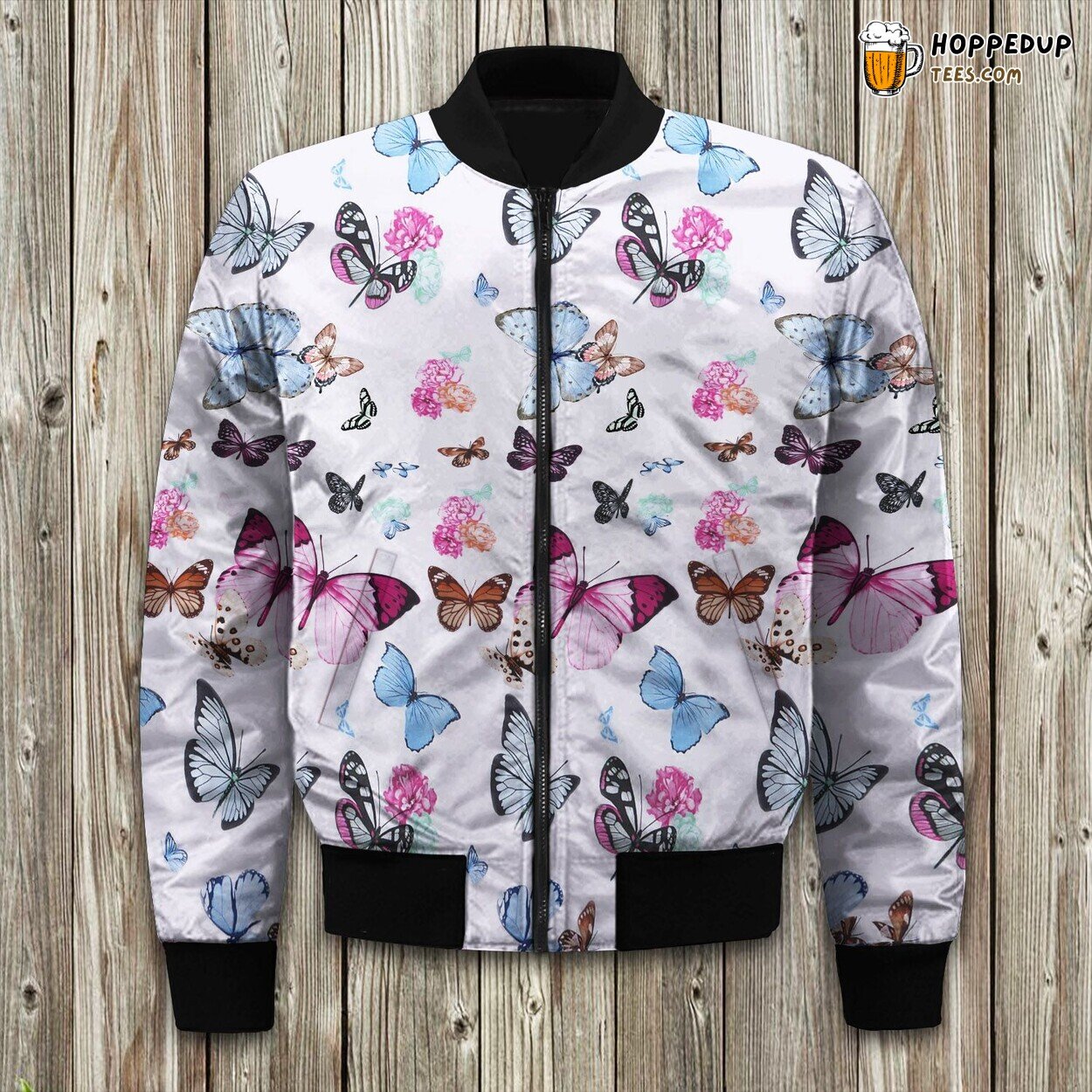 Butterfly Print Beatutiful Bomber Jacket