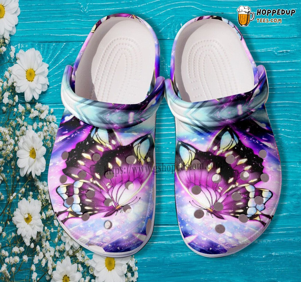 Butterfly Purple Magical Shoes Birthday Women Butterfly Design Clogs