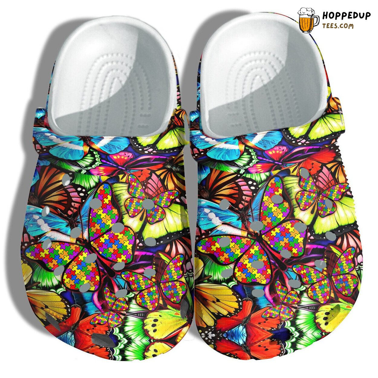 Butterfly Puzzle Autism Awareness Rainbow Design Shoes Women’s Special Gift