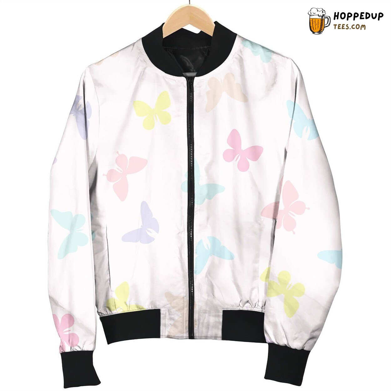 Butterfly Seamless Repeat Pattern Bomber Jacket