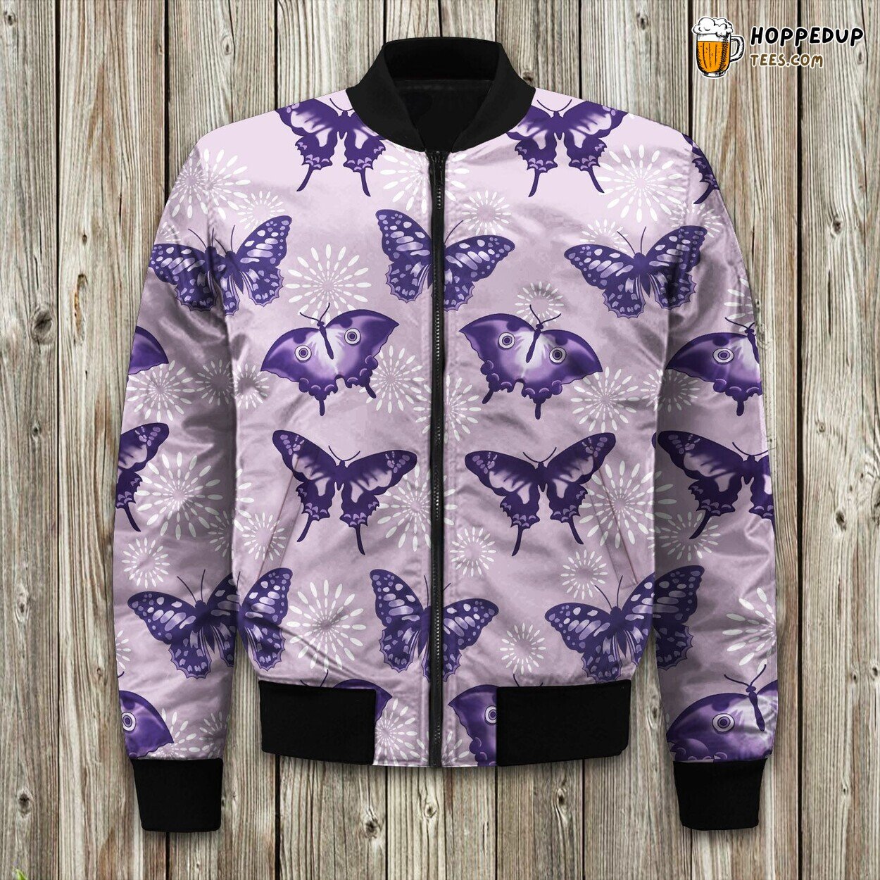 Butterfly Serenade Essence Winter Bomber Jacket Tailored Unique Elegance Craft