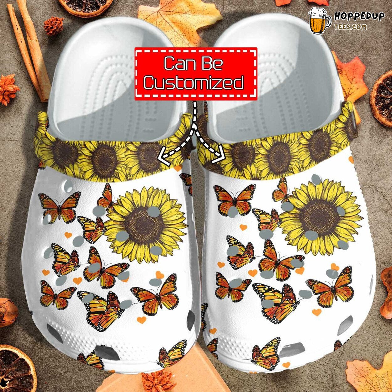 Butterfly Sunflower Be Kind Custom Design Comfortable Clogs Shoes
