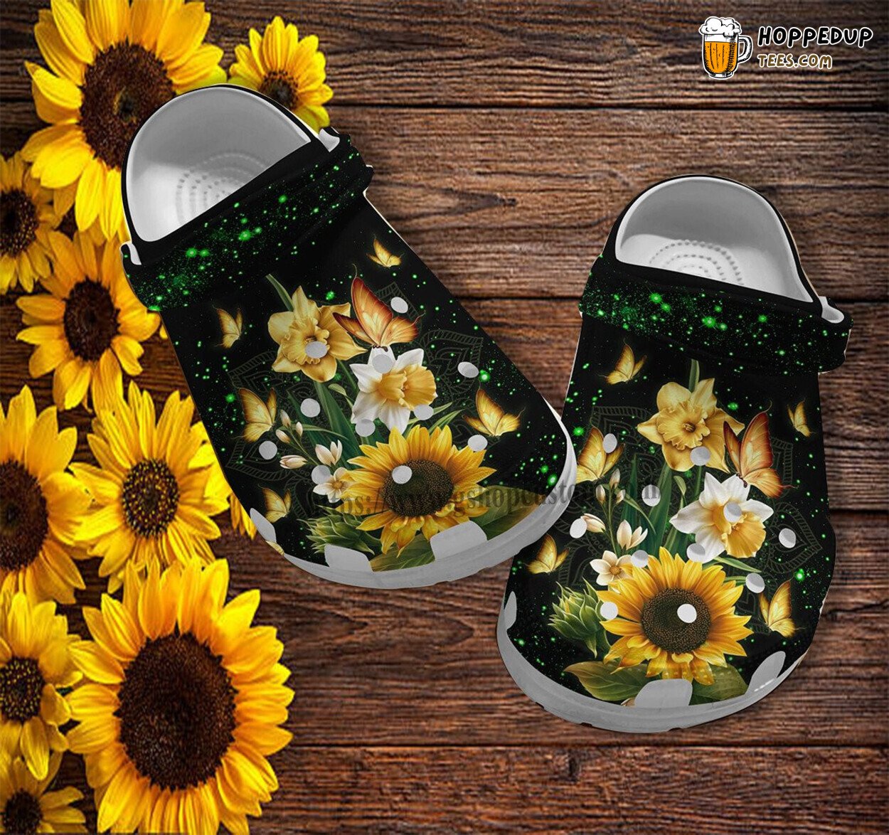Butterfly Sunflower Twinkle Mystery Croc Shoes Mother’s Day Faith Miracle
