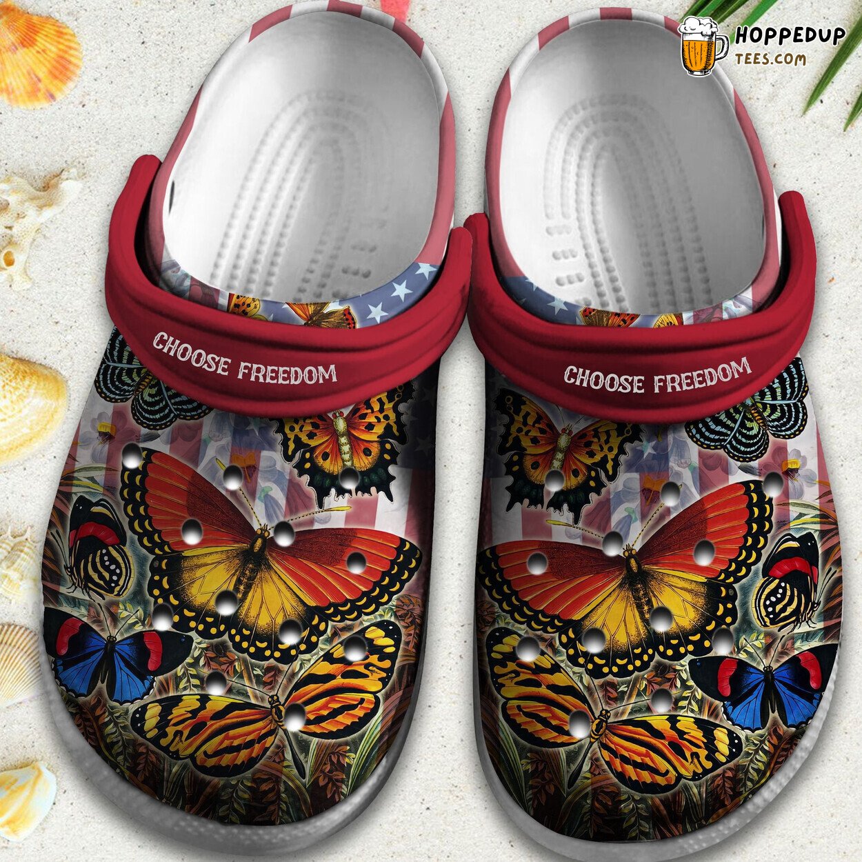 Butterfly USA Flag 4th July Outdoor Women Girl Grandma Gift Shoes