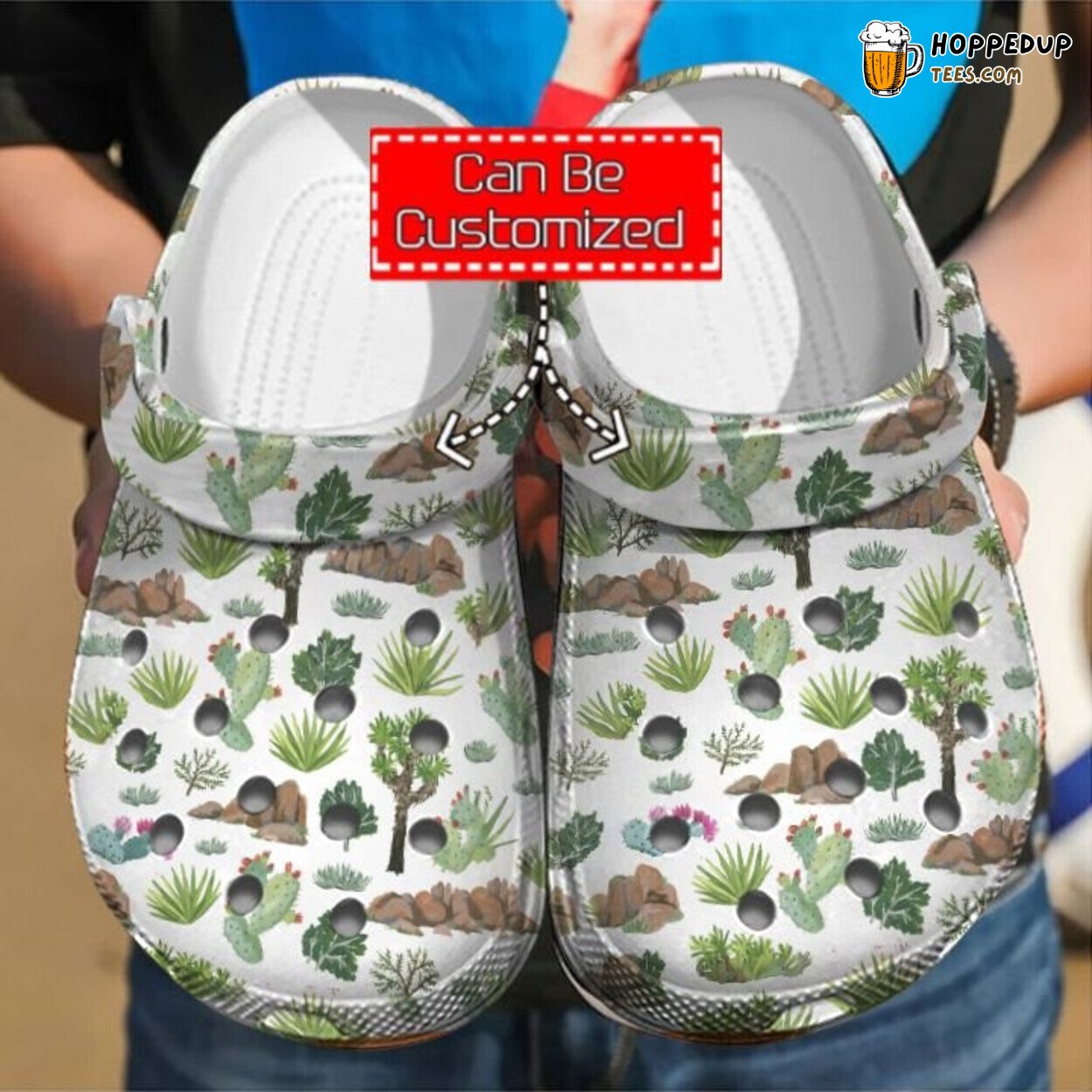 Cactus Art Pattern Comfortable Clogs Gardening Enthusiast Themed Shoes