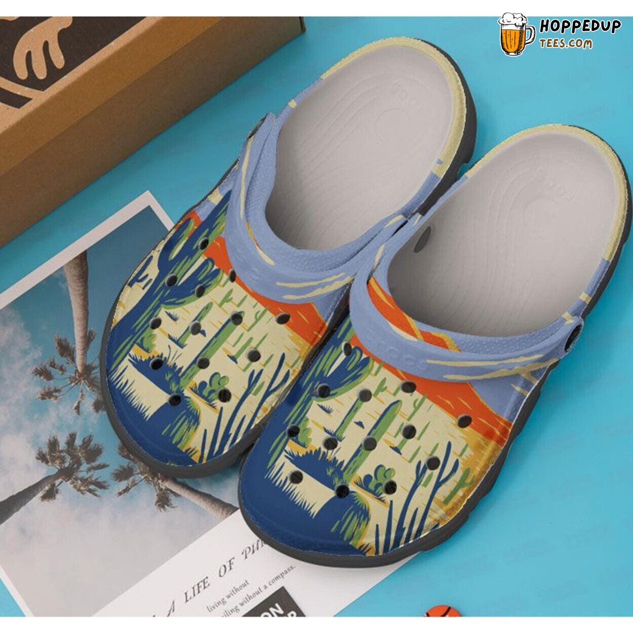 Cactus At Dusk Fan Classic Water Rubber Comfortable Clogs Footwear