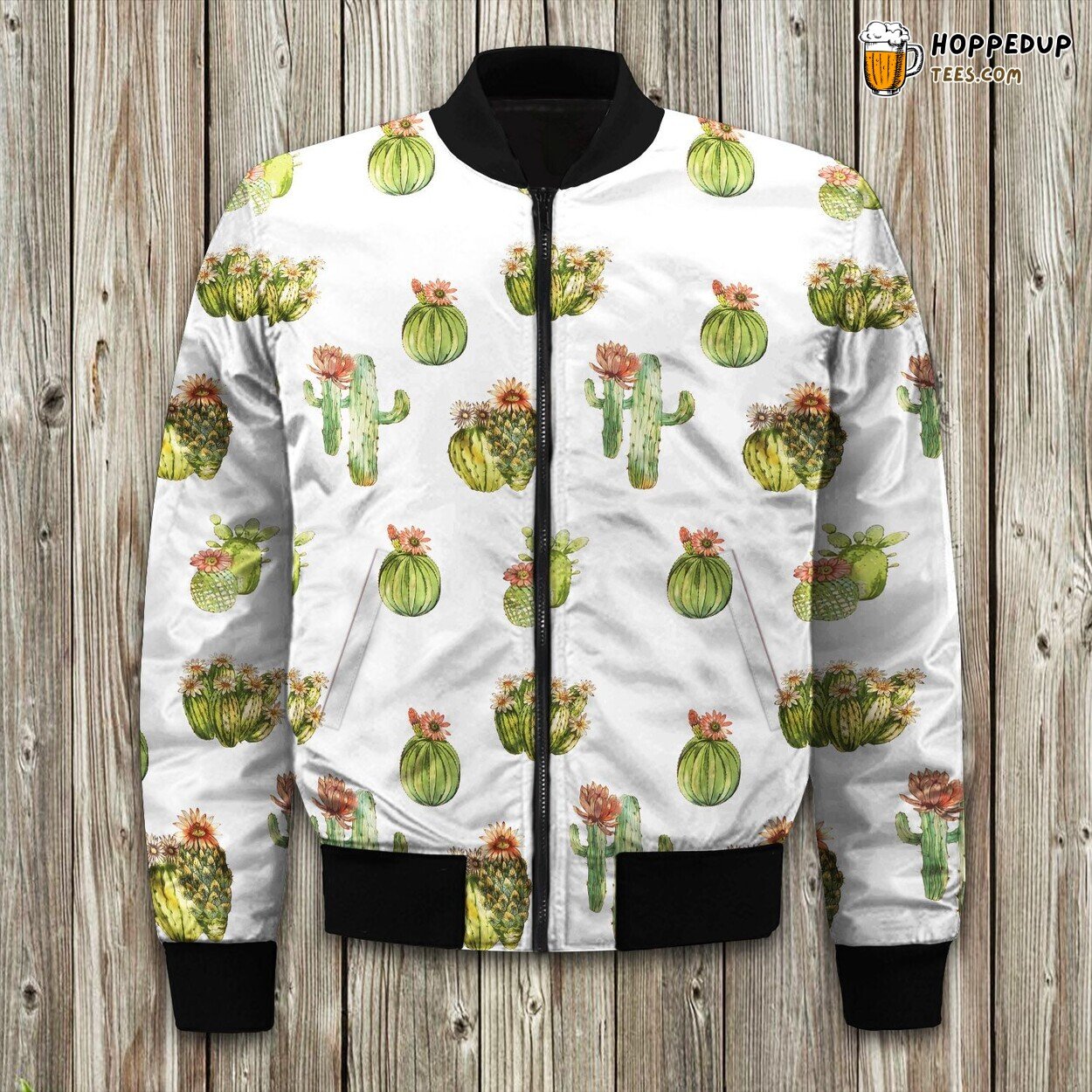 Cactus Landscape Winter Bomber Jacket Tailored Unique Elegance Precision Craft