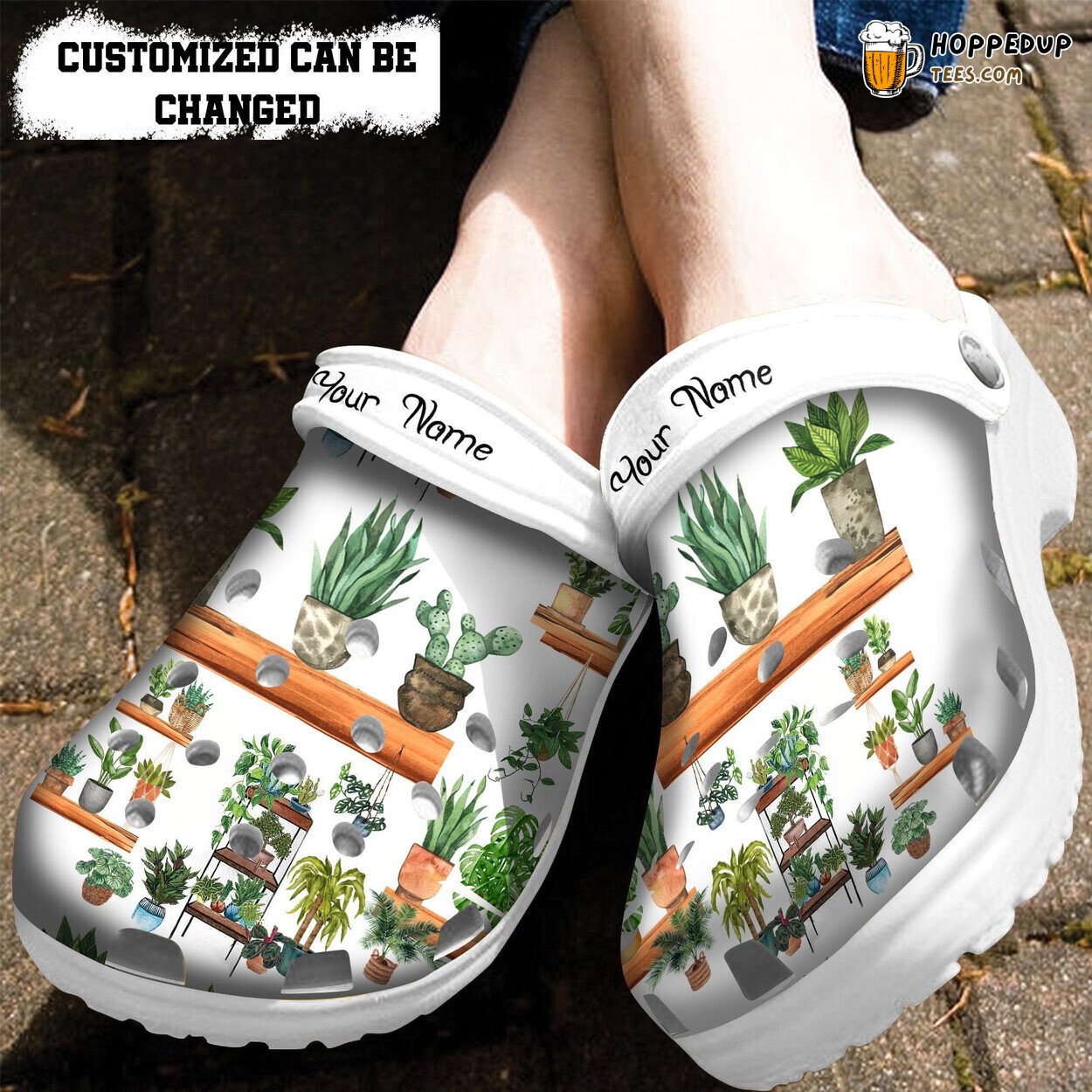 Cactus Lover Vintage Garden Worker Decor Personalized Croc Clogs