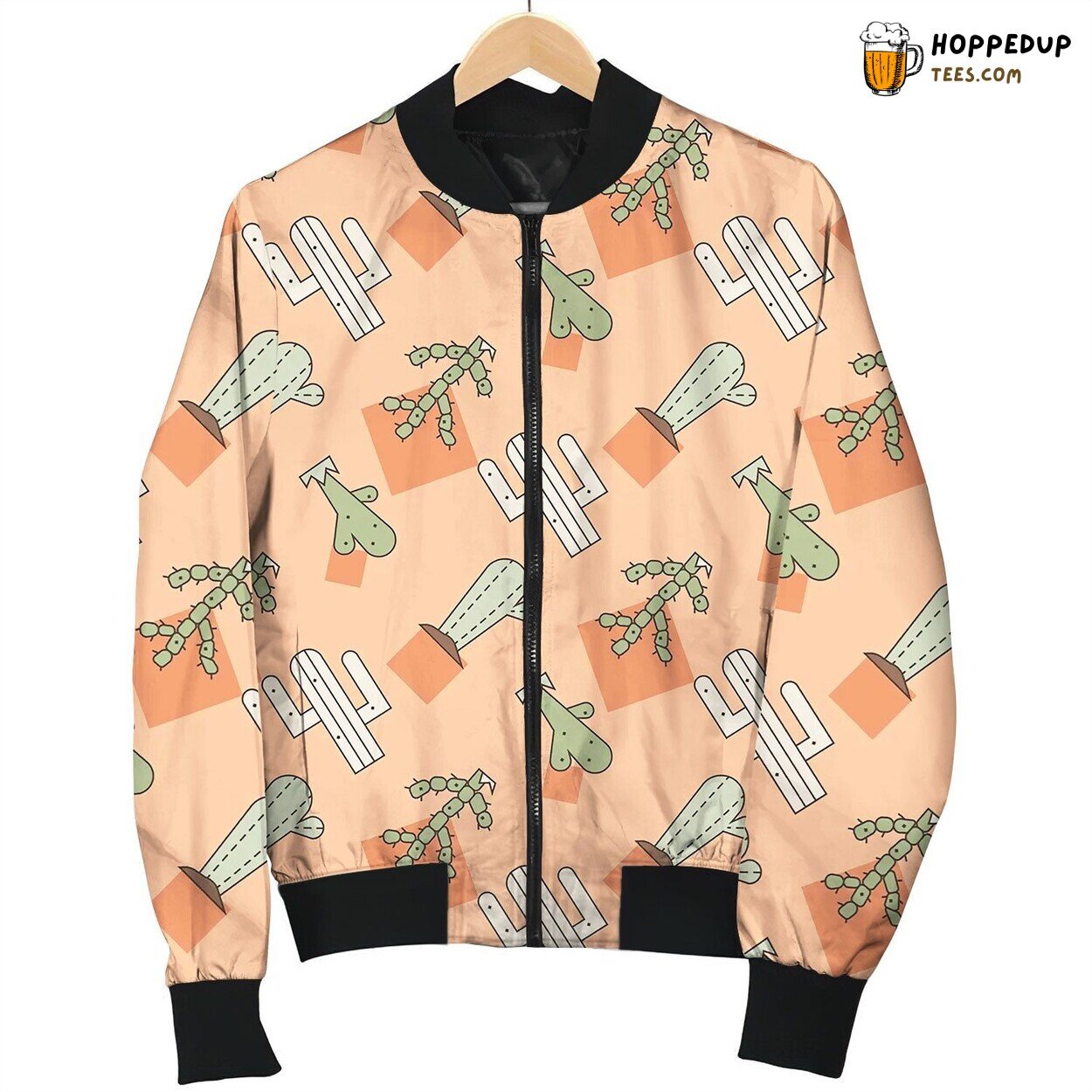 Cactus Seamless Pattern Cute Bomber Jacket