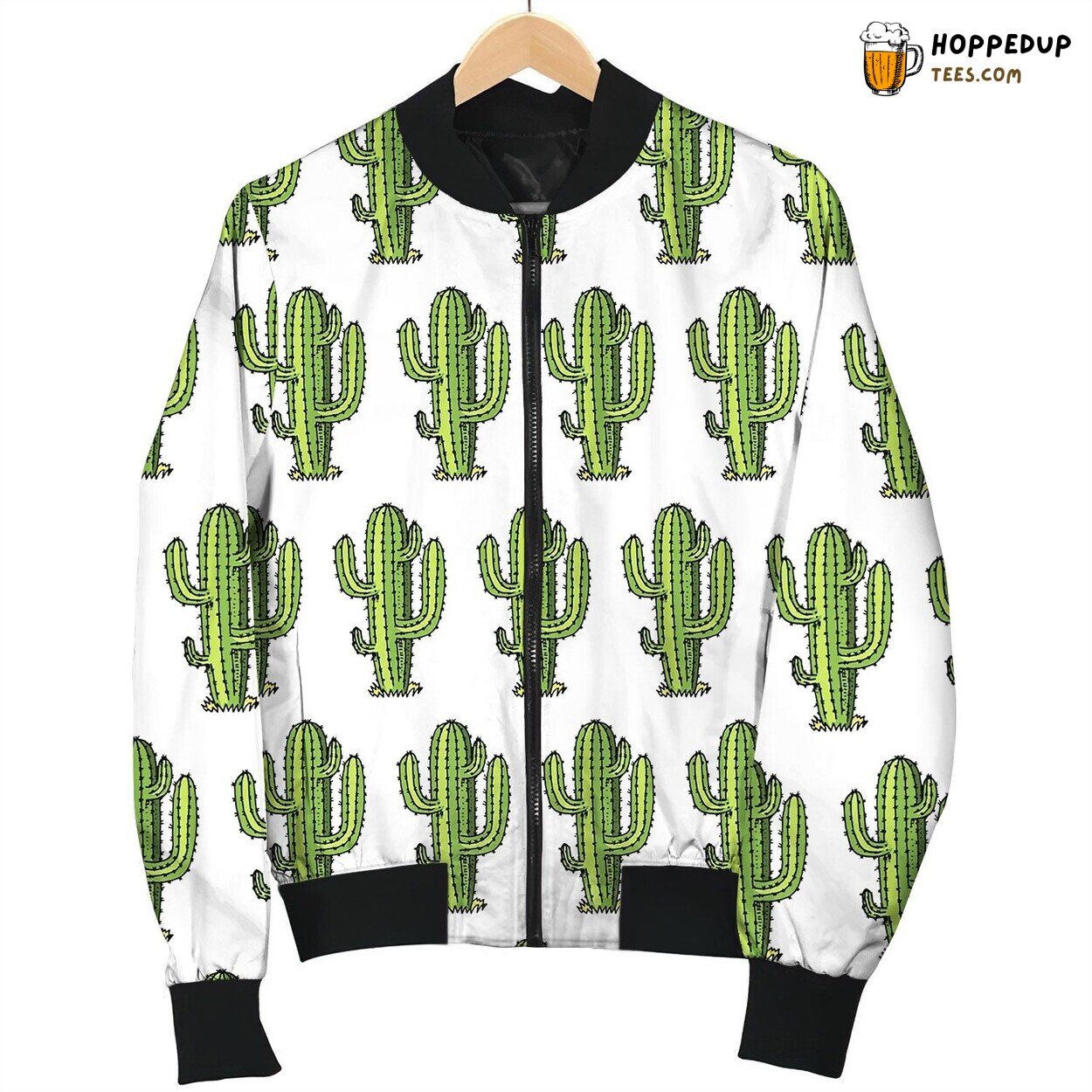 Cactus Seamless Pattern Succulent Or Tropical Bomber Jacket