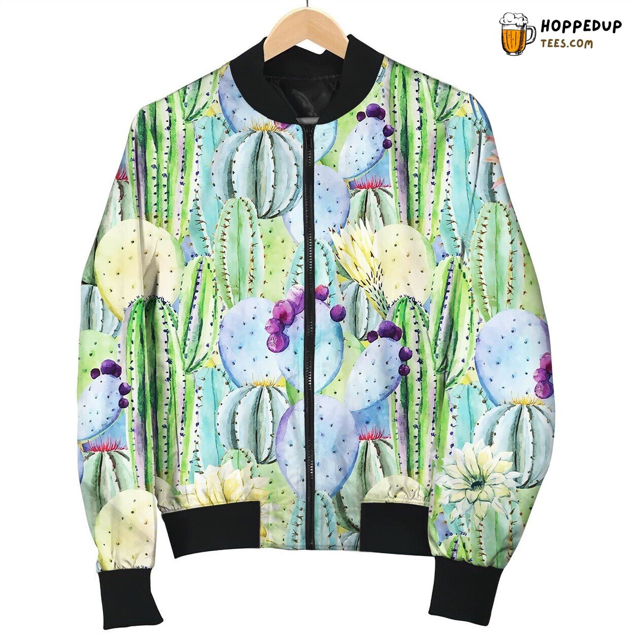Cactus Seamless Patterns Bomber Jacket