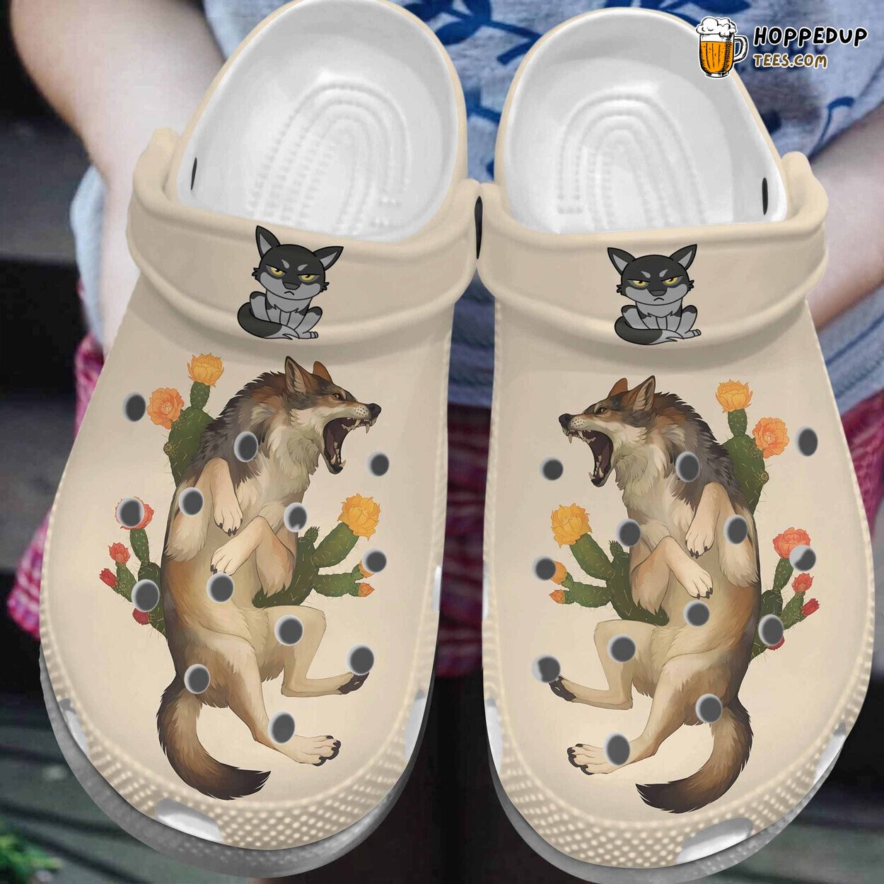 Cactus Wolf Injury Theme Crocbland Clog Shoes Unique Birthday Gift Idea