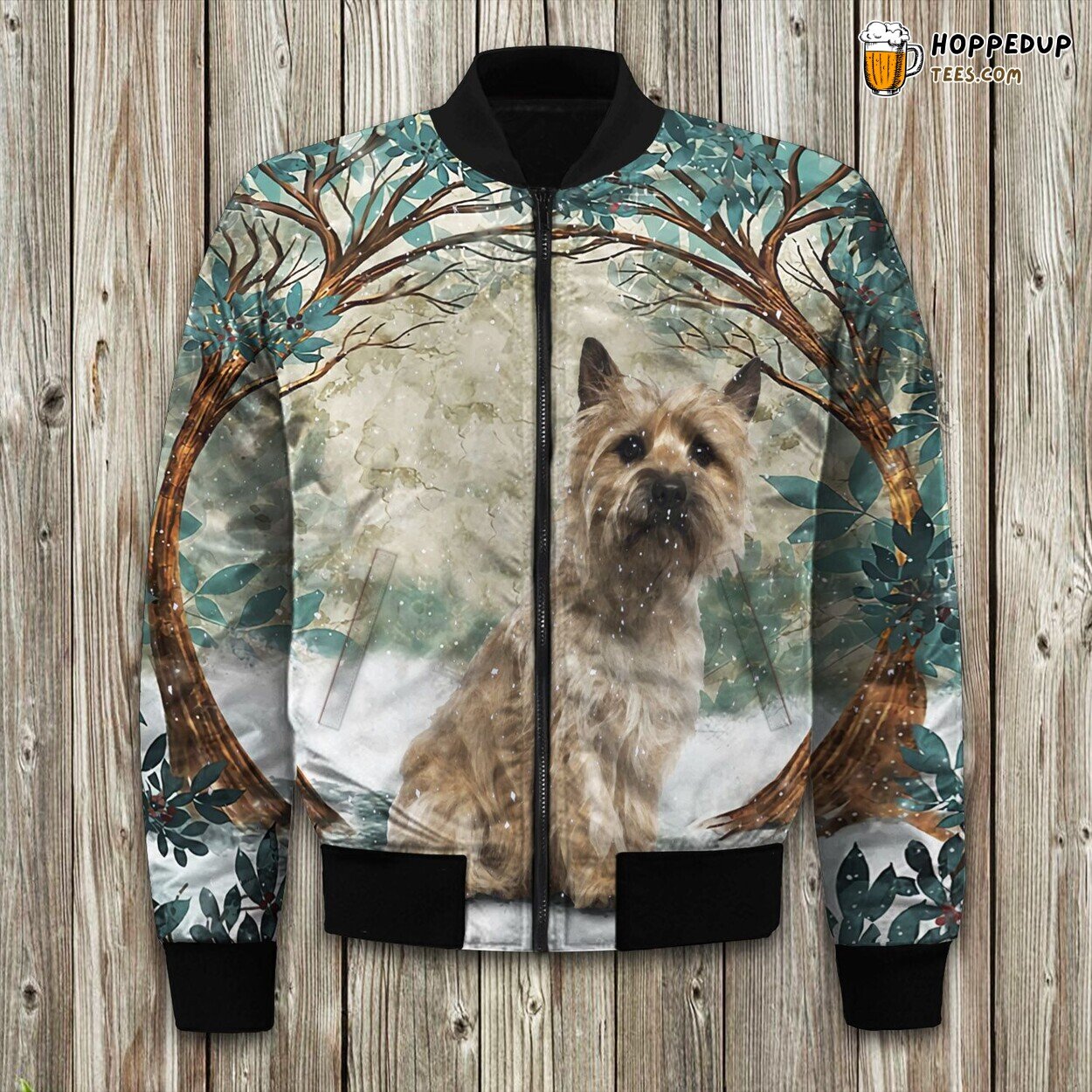 Cairn Terrier And Tree Bomber Jacket