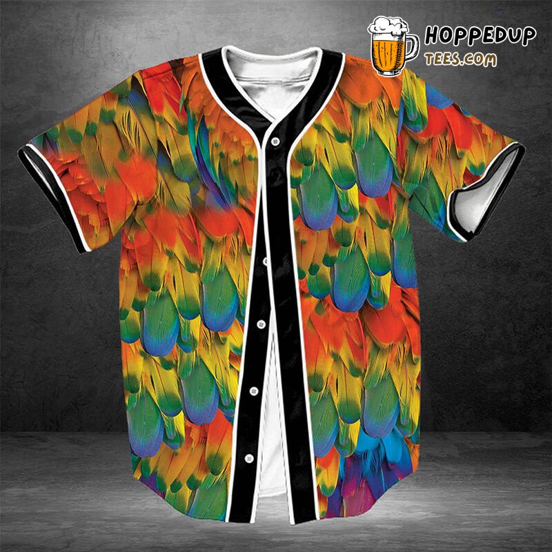 Call Of The Wild Parrot Feather Baseball Tee Jersey Shirt Printed 3D