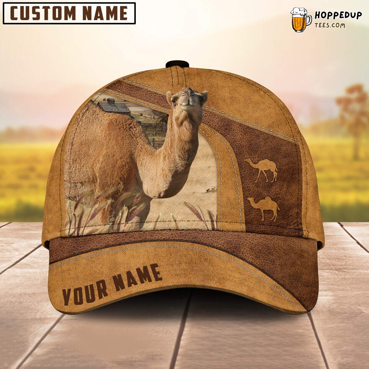 Camels 3D Personalized Cap All Over Print Baseball Farm Animal Lover Leather Look