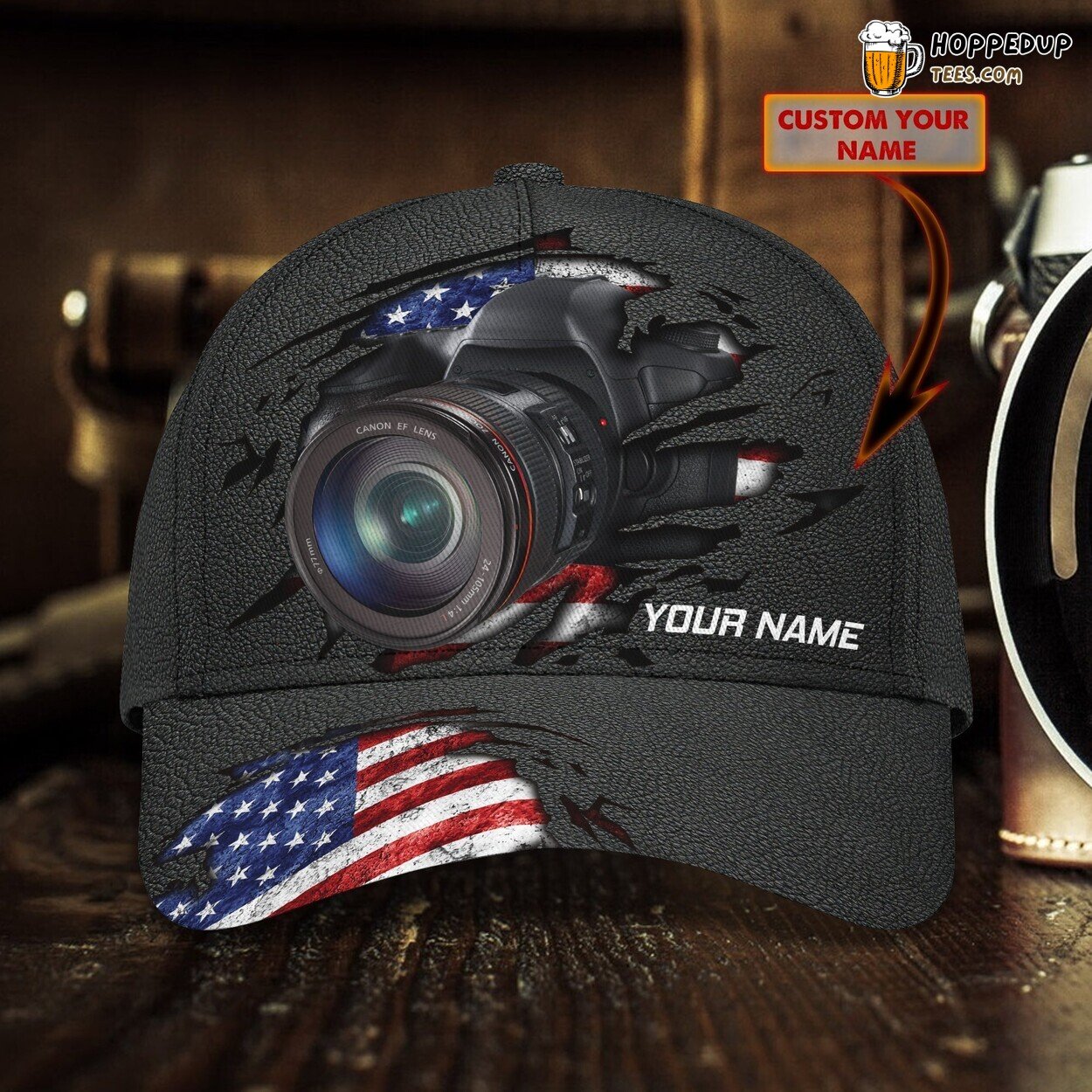 Camera Classic 3D Cap Personalized Name Unique Premium Edition Design