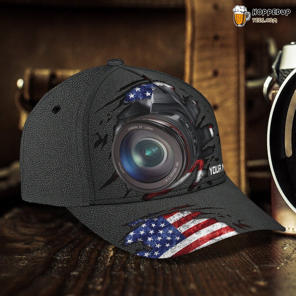 Camera Classic 3D Cap Personalized Name Unique Premium Edition Design Camera Classic 3D Cap Personalized Name Unique Premium Edition Design