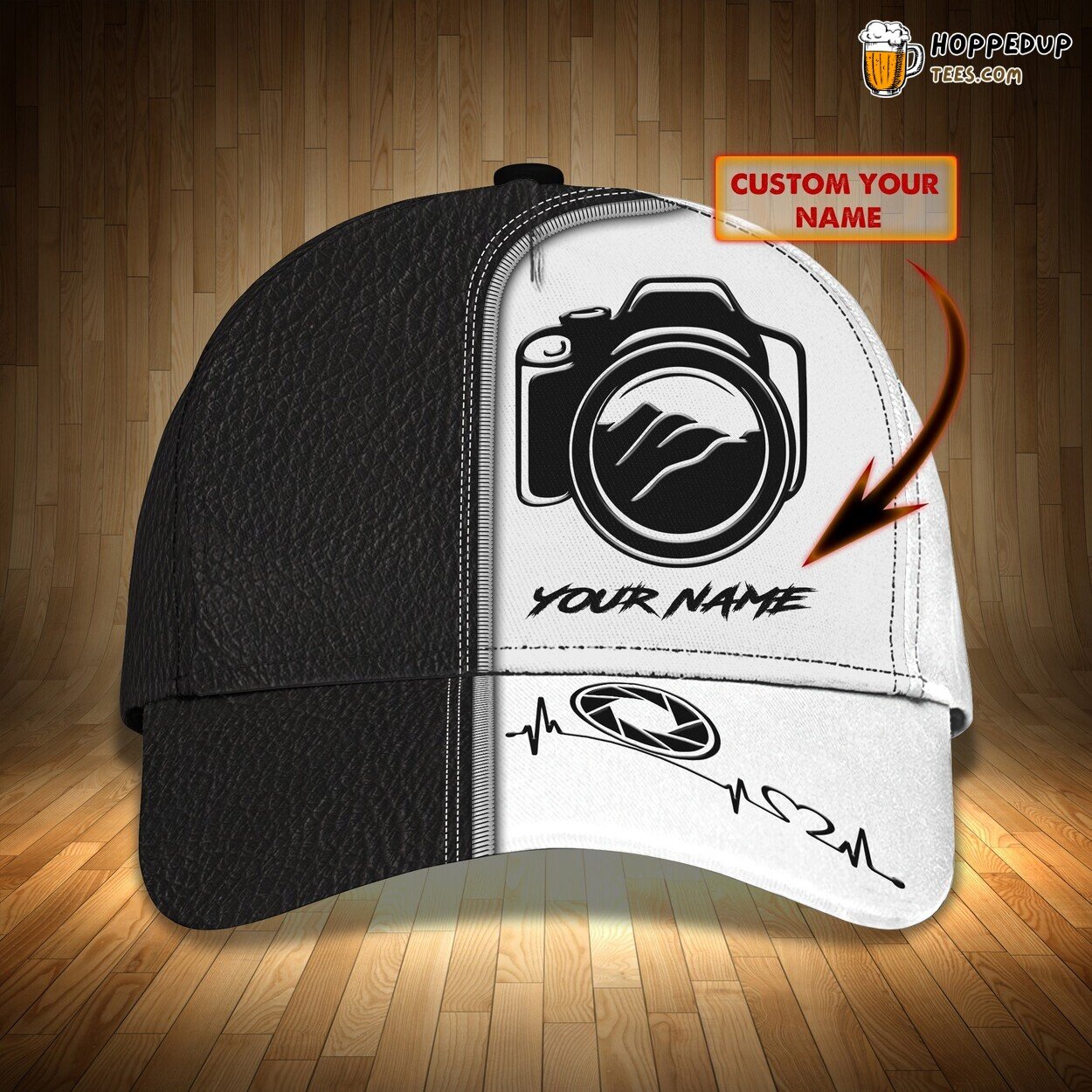 Camera Theme Premium 3D Classic Cap Personalized Name Unique Elegant Design