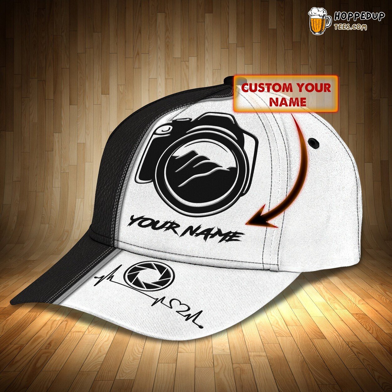 Camera Theme Premium 3D Classic Cap Personalized Name Unique Elegant Design Camera Theme Premium 3D Classic Cap Personalized Name Unique Elegant Design