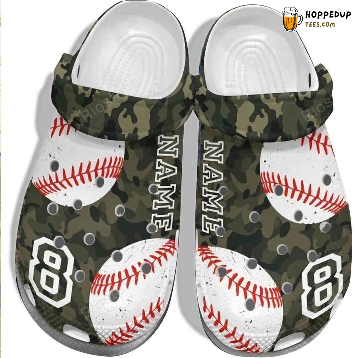 Camo Baseball Army Veteran Custom Design Comfortable Clogs Footwear