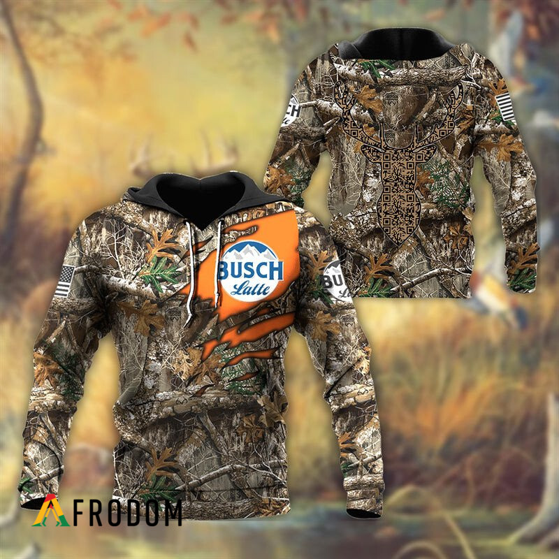 Camo Busch Latte Deer Hunting Hoodie HU Camo Busch Latte Deer Hunting Hoodie HU