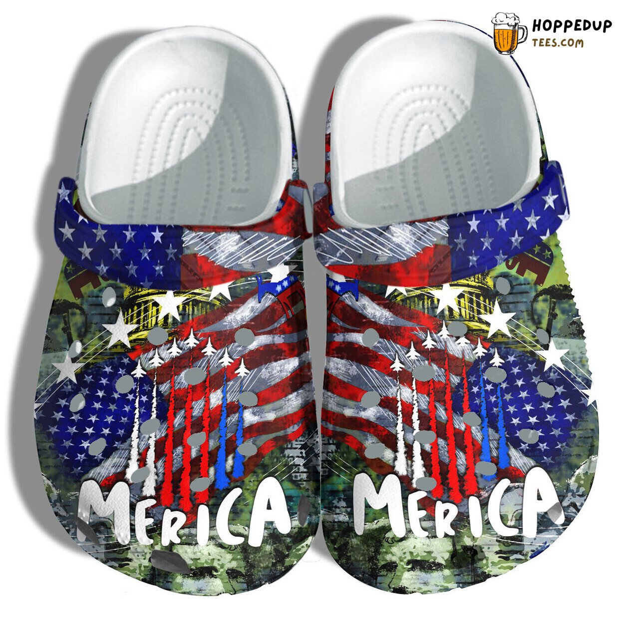 Camo Military Aircraft 4th July Shoes Women Merica Veterans Planes Star