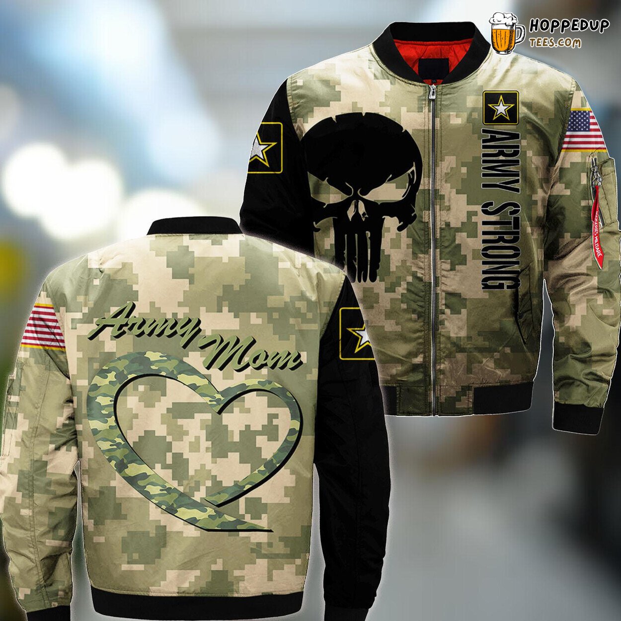 Camouflage Apparel Proud Army Mom Military Mother Gift Bomber Jacket