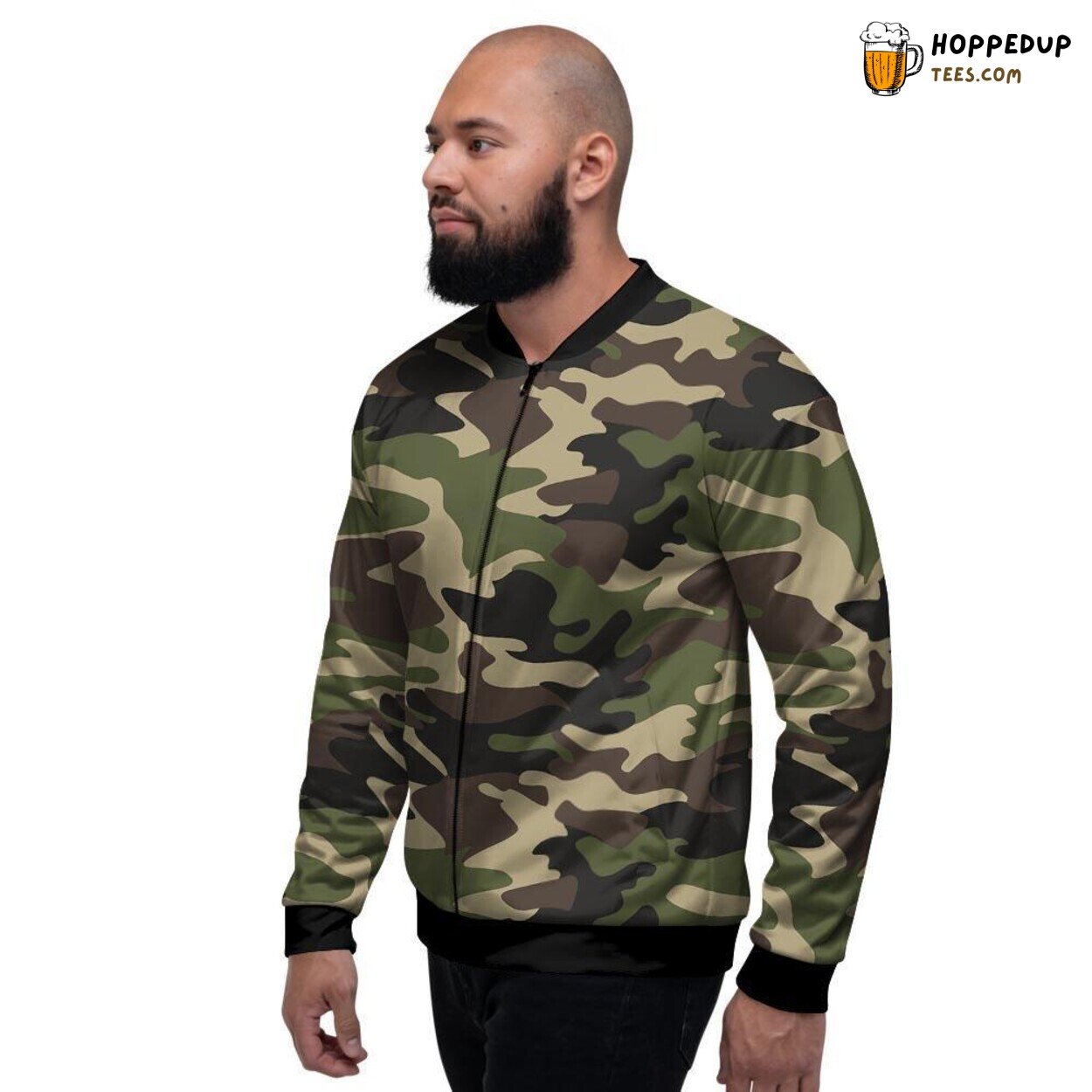 Camouflage Design Tribute Camo Display Men’s Bomber Jacket Stealthy Patterns