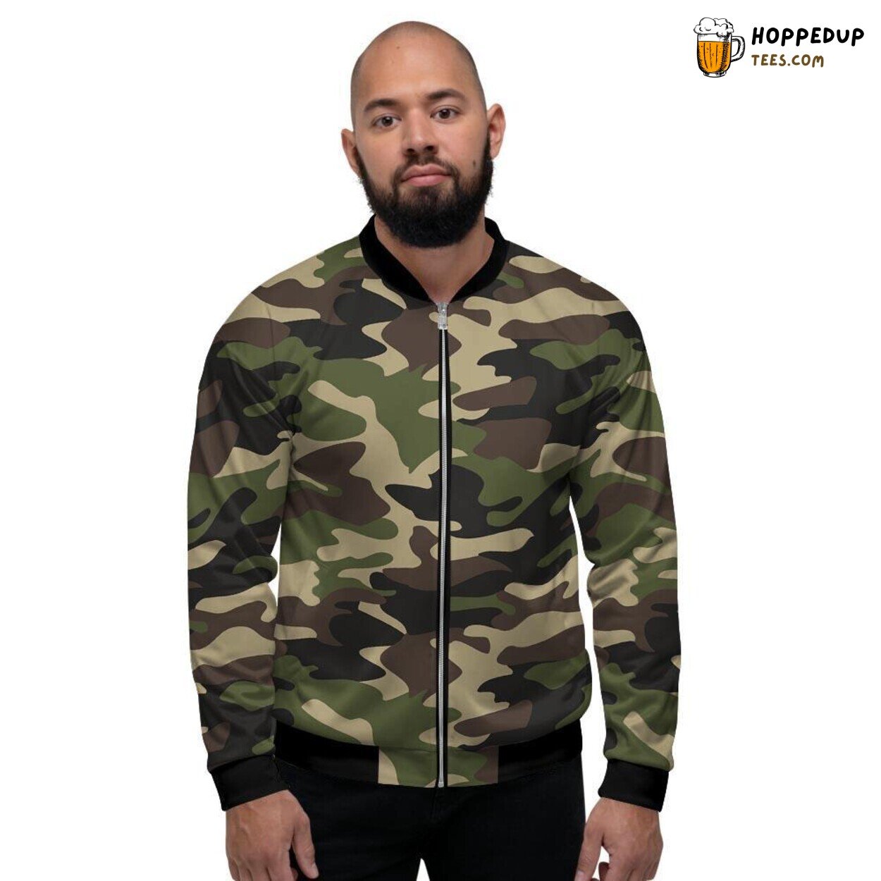 Camouflage Design Tribute Camo Display Men’s Bomber Jacket Stealthy Patterns