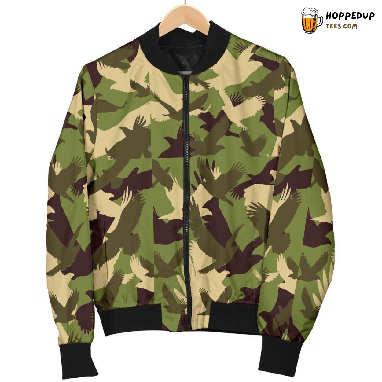 Camouflage Eagle Essence Men’s Bomber Jacket Unique Design Pattern Display