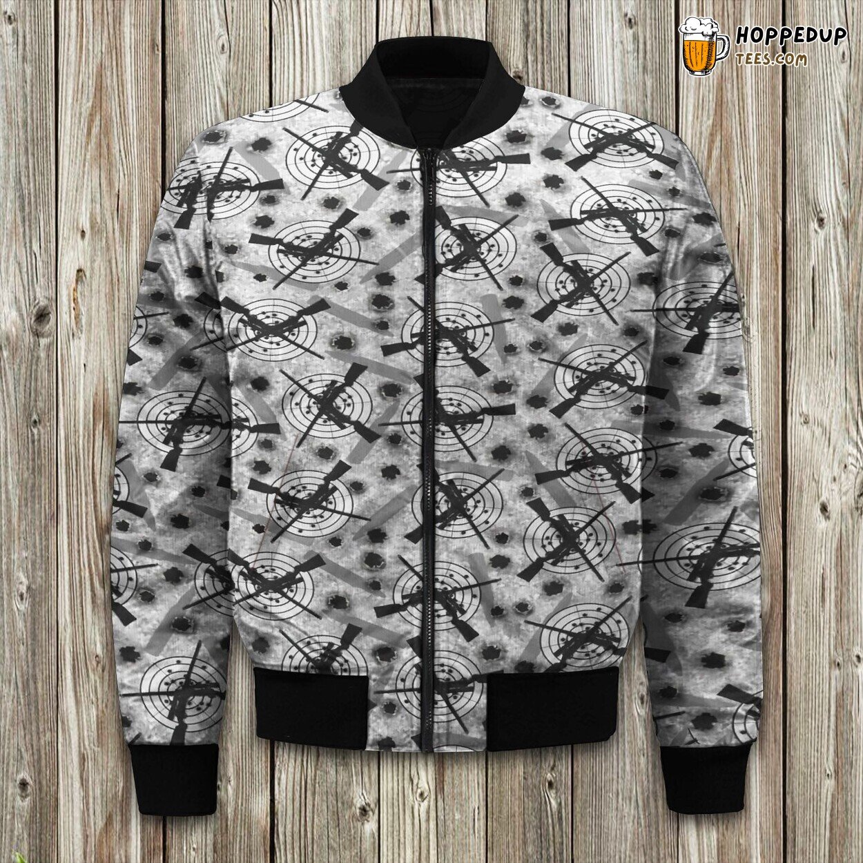 Camouflage Pattern Hunting Inspired Bomber Winter Jacket Coat