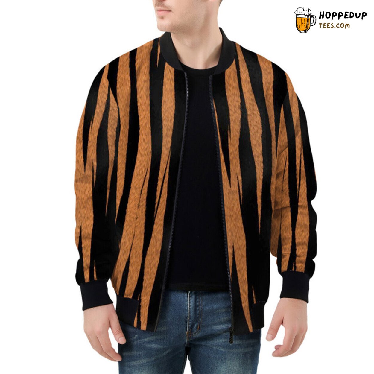 Camouflage Tiger Stripe Masterfully Displayed Bomber Jacket